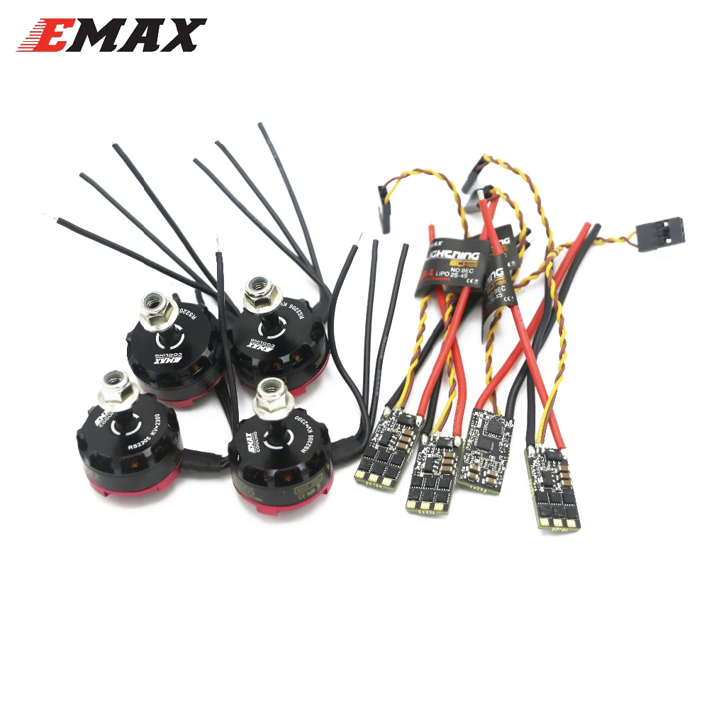 

4pcs Original EMAX RS2205 2300KV/2600KV Brushless CCW Motor+Lightning 30A mini ESC combo for RC FPV Racer Drone Quadcopter