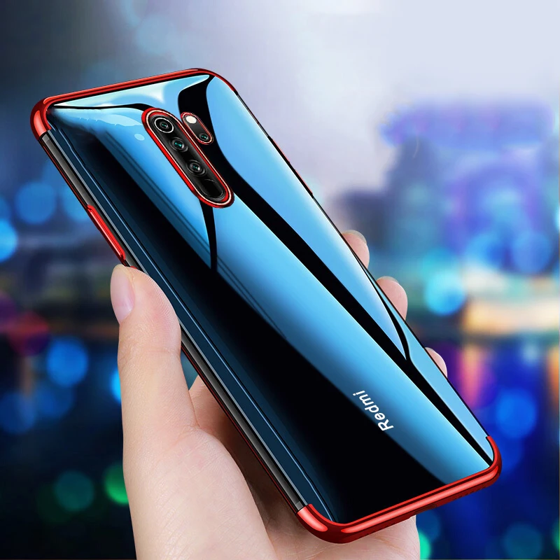Plating Case For Xiaomi Redmi Note 8 7 Pro Transparent Soft TPU Bumper Back Cover Note8 Global Version |
