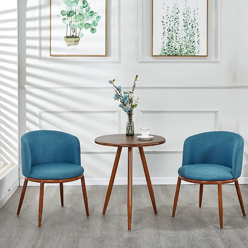 

Dining Room Chairs Nordic Style Dining Table With Chairs Set Furniture Cotton Linen Solid Wood Hotel Kitchen Restaurant Stool