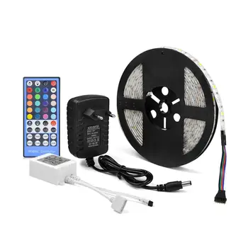 

LED Strip Light RGB RGBW RGBWW Ice Blue 5050 SMD 5M Tape Diode Ribbon lamp Waterproof 60leds/M DC 12V+ Remote Control +Adapter
