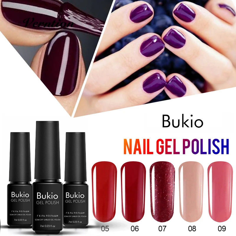 Bukio Горячая продажа продуктов гель лак для ногтей 29 чистых цветов замочить от Led