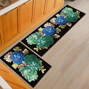 

Washable Carpet Flower Pattern Anti-slip Kitchen Rug Rectangle Floor Rugs for Living Room Door mat Bedroom Soft Kitchen Mat