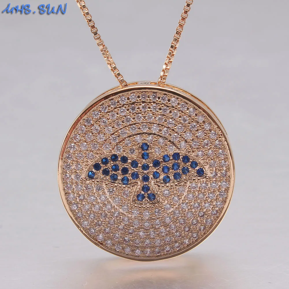 MHS.SUN 1PC Fashion Eagle Round Pendant Necklace With Cubic Zircon Women CZ Jewelry For Chain Party Gift | Украшения и аксессуары