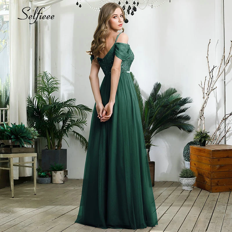 Elegant Laides Party Dress A-Line V-Neck Spaghetti Straps Sequined Short Sleeve Maxi Women Dress Sparkle Formal Gown Robe Femme