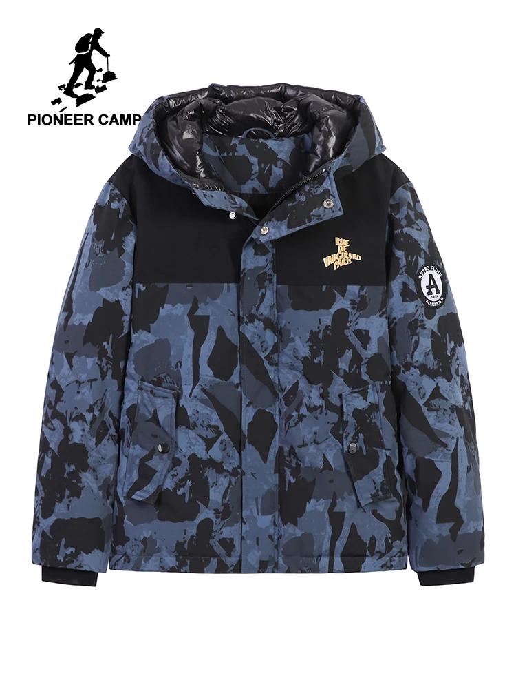 

Pioneer Camp 2019 new Duck Down Jacket Men Youth Winter Hooded Anorak Tactical Male Goose Camo Parkas AYR907402