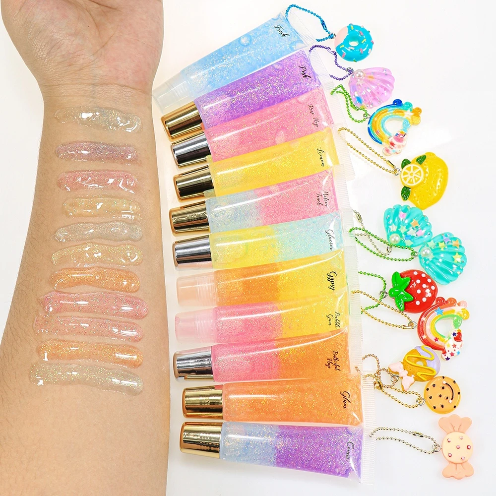 子供のための透明な光沢のある口紅 50のグラデーション カラフルなリップグロス 卸売チューブ プライベートラベル かわいいメイク リップグロス Aliexpress