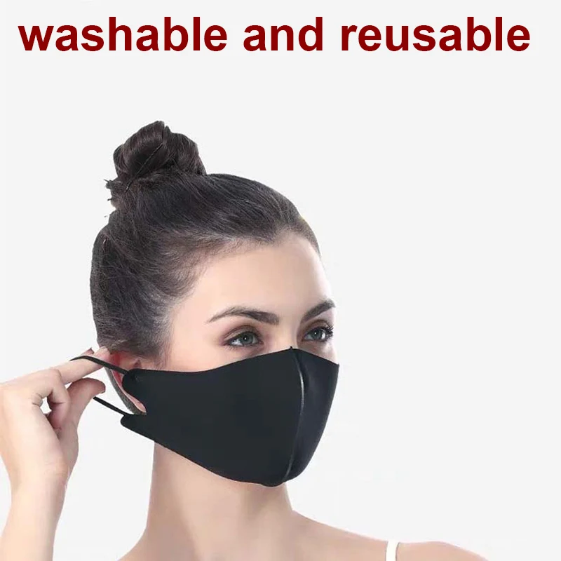 Black Mask Mouth Caps Face Mask Washable Cotton Reusable Masks Mascarillas Drape On Mouth Cloth Facial Masks Flu Washable Caps 2