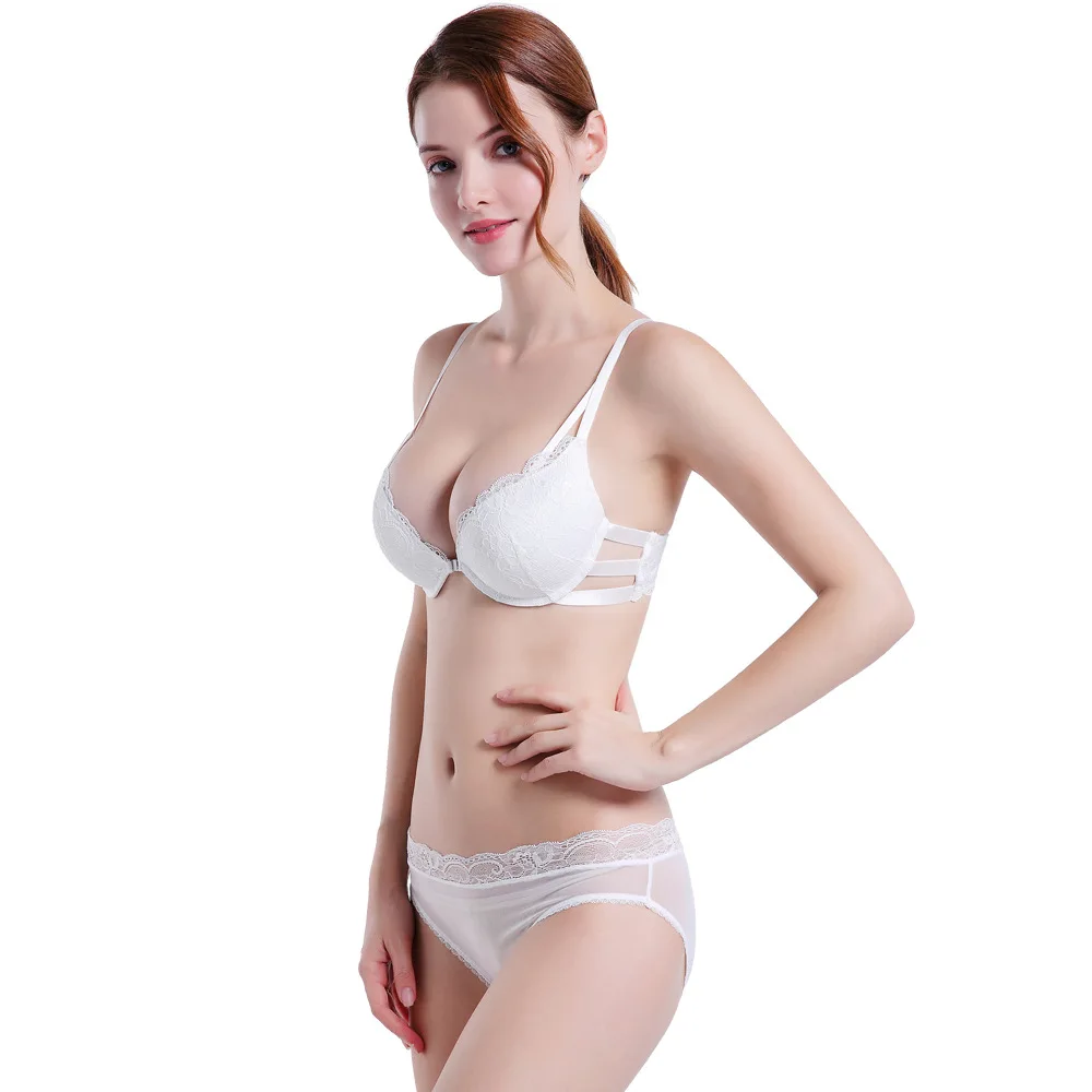 New Front Buckle Beauty Back Lace Bra Set On Thin Thick Summer Bra Sexy Underwear