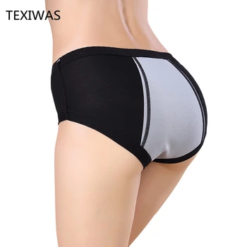 

TEXIWAS Leak Proof Menstrual Panties Physiological Pants Women Underwear Ladies Lengthen Period Cotton Waterproof Briefs