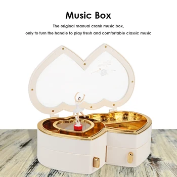 

Love Rotary Music Box Ballerina Wedding Party Ornament Girl Valentine Gift Decor Lightweight Suitable for Cafe Shops