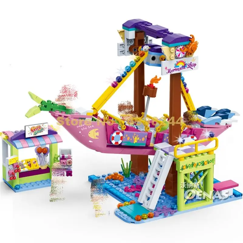 

9613 450pcs Friends Amusement Park Ship Compatible Legoinglys Building Blocks Sets Bricks Classic Model Kids Girl Toys