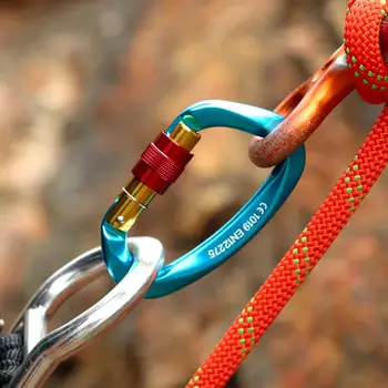 

2Pcs D Ring Keychain Camping Climbing Carabiner Locking Hook Clip Hanging Buckle
