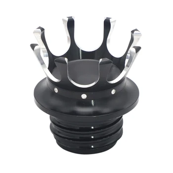

King Crown Style Gas Oil Cap Fuel Tank Cover for Sportster Softail Black