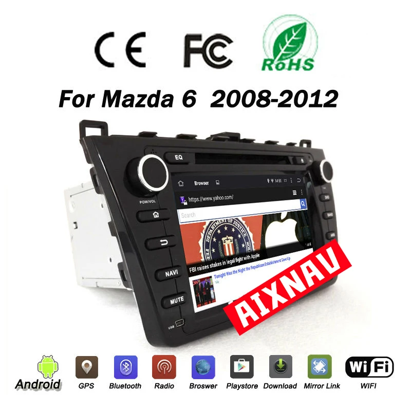 Clearance Auto Multimedia Player Car Radio for Mazda 6 2008-2012 Mirror Link Phone Bluetooth GPS Navigation System WIFI DVD Video Player 1