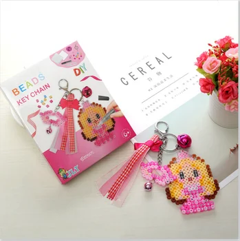 

DIY Kids Craft Plastic Stencil Fuse Bead Puzzle Pegboards Princess Pattern with Colored Paper for 5mm Hama Beads Toy Gift