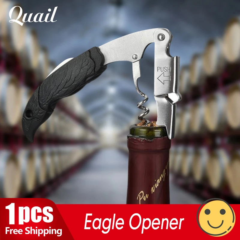 

Quail 1Pcs Eagle Corkscrew Stainless Steel Wine Corkscrew Multifunctional bottle opener Knife Wine Corkscrew ABS opener