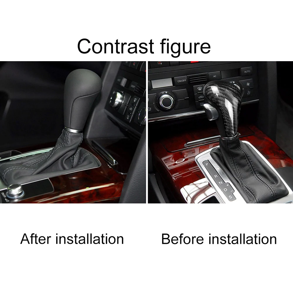 Nice Gear Shifts Collars high quality Carbon Fiber Car Gear Shifts Knob Head Sticker Cover Cap for A-udi A5/6 Q5 Q7 Boot Automob