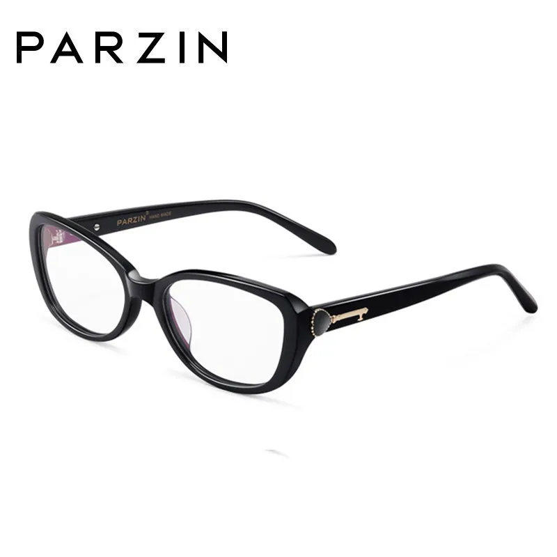 

PARZIN Quality Acetate Eyeglasses Frames Women Vintage Cat Eye Myopia Glasses Frame Ladies Optical Glasses Frame Black 56003B