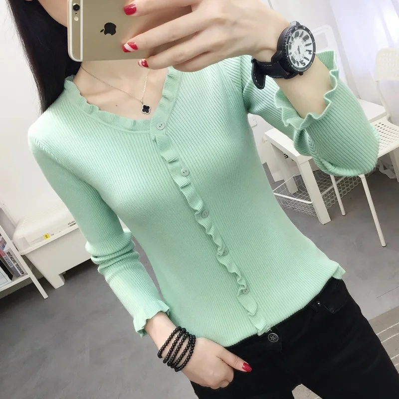 

12708 (room 3, row 2, row 5)Actual shooting of new lace collar, ear trim, Pullover and bottom shirt30