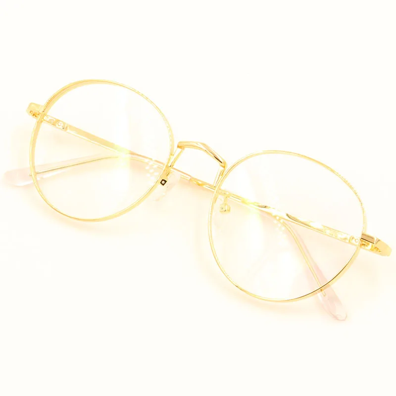 BCLEAR, новинка, хит, женские и мужские ретро очки с круглыми прозрачными линзами, титановая оправа, оптические очки, очки Armacao De Oculo - Цвет оправы: Gold