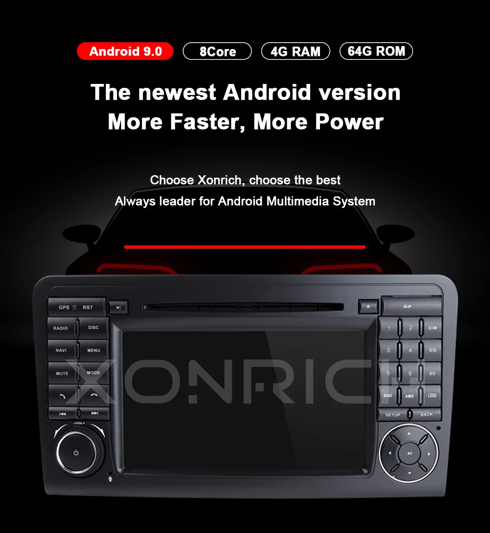 Ips DSP 64GB 2 din Android 9,0 автомобильный dvd-плеер gps для BENZ ML 320/ML 350/W164(2005-2012) GL радио мультимедиа навигация головное устройство