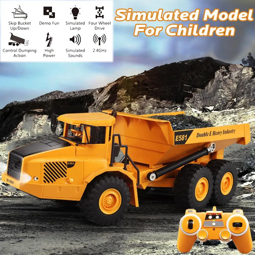 

Toy Car Model - Large Remote Control Articulated Dump Truck Transportation Model Car Engineering Large Truck Tipping Bucket Car