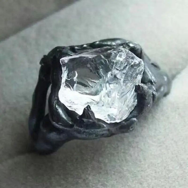 Fashion Black Gold Color Huge Clear Irregular Stone Rings For Women/Men Hip Hop Punk Jewelry Best Gifts Ladies Dropshipping | Украшения и