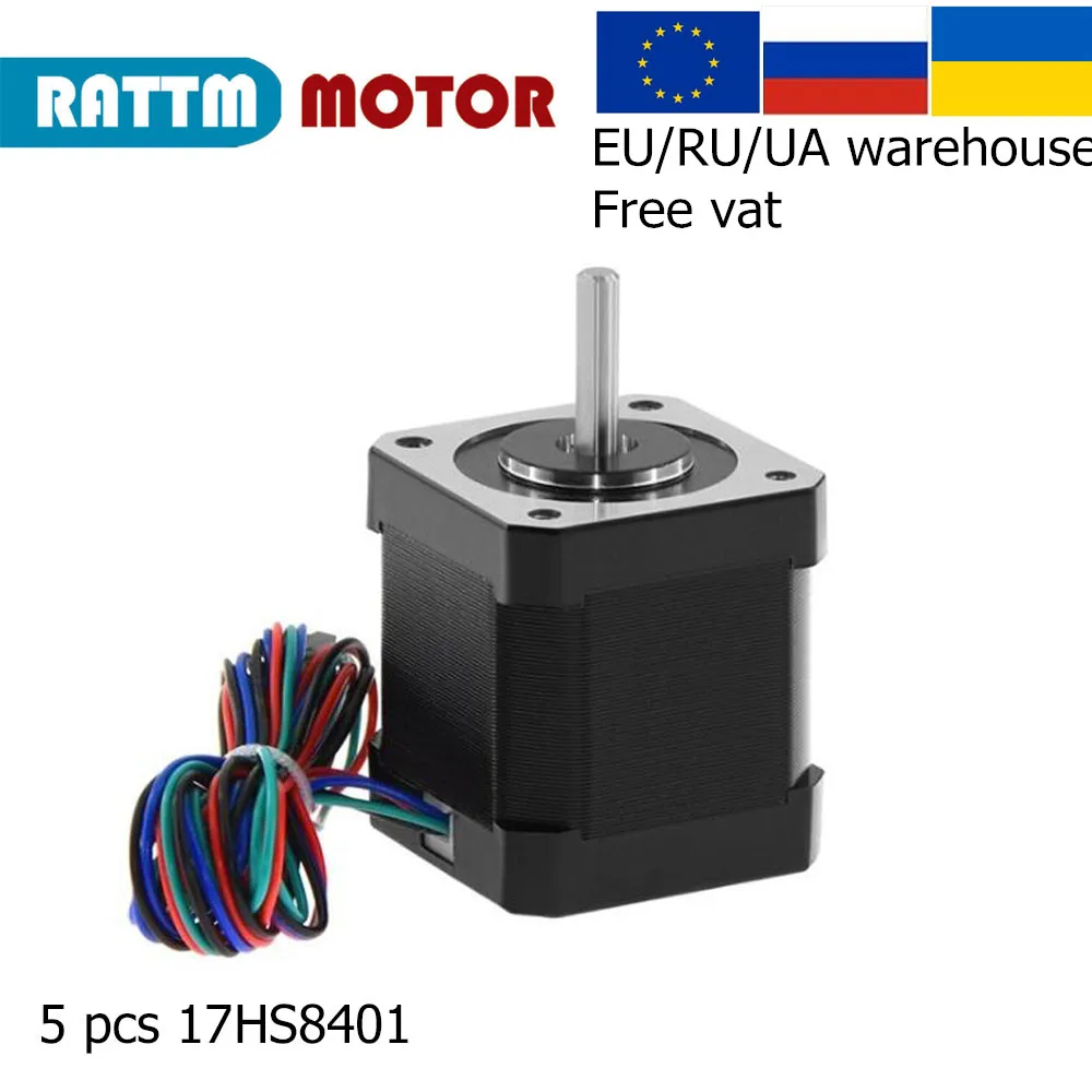 RU/мкА/EU корабль 5 шт 3D принтер аксессуары Nema 17 шаговый двигатель 17HS8401 двухфазный