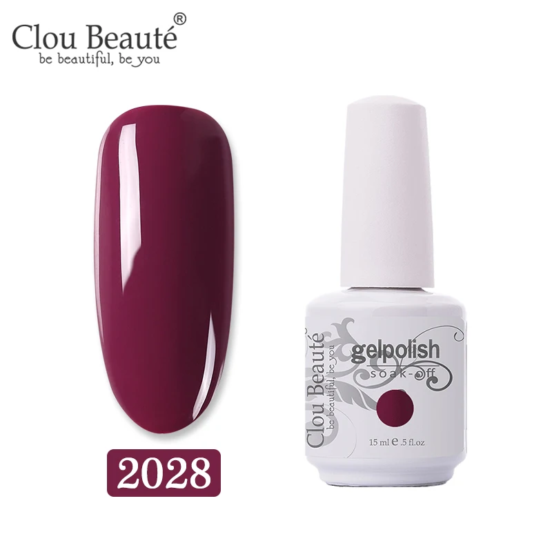 Clou Beaute красная серия УФ светодиодный Гель-лак для ногтей Полупостоянный УФ-лак Гель-лак украшения ногтей маникюр праймер - Цвет: 2028