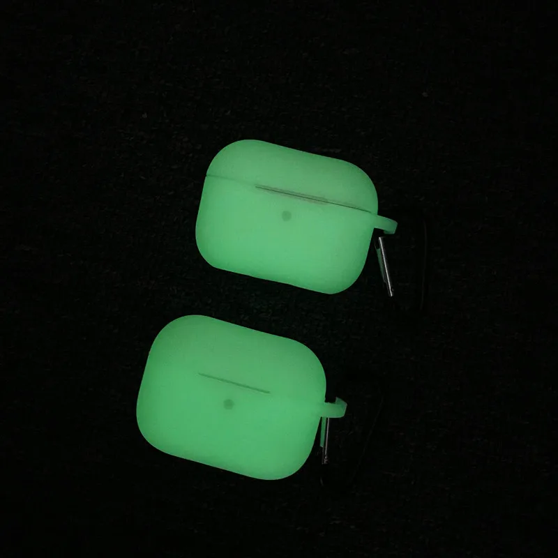 Силиконовый защитный чехол для Apple Airpods светящийся в темноте светящийся противоударный защитный чехол для Airpods pro 3 коробка для наушников
