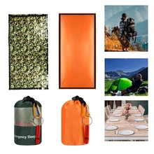 Камуфляжный аварийный спальный мешок для выживания, портативный водонепроницаемый многоразовый термальный спальный мешок