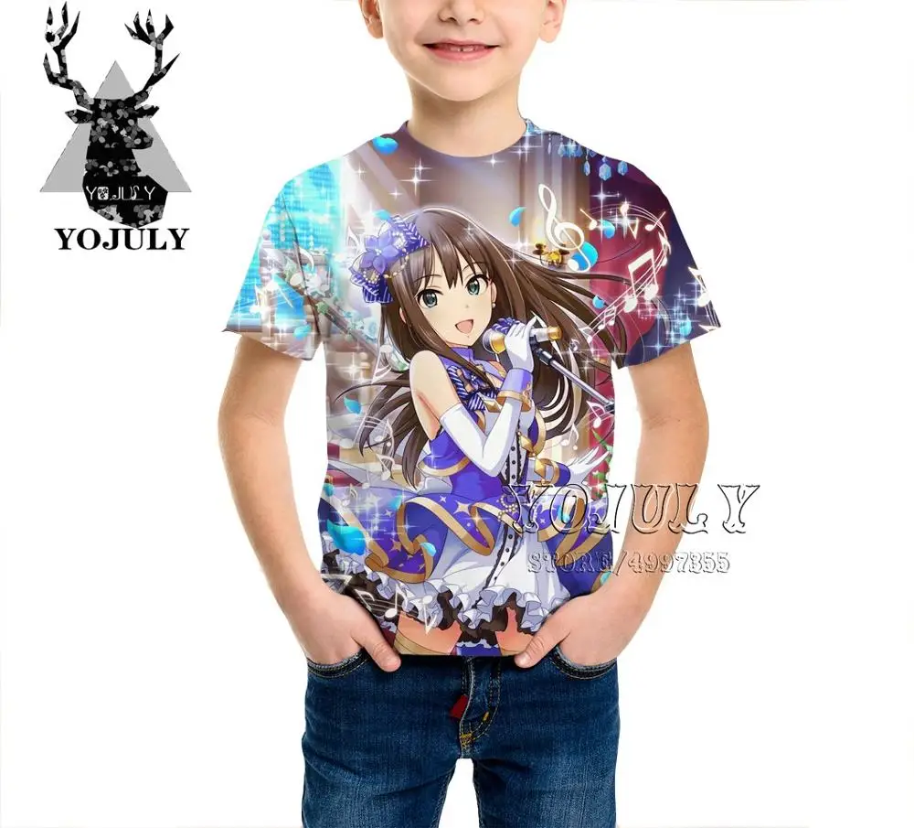 

YOJULY kids clothes Idol Master Cinderella Girl Anime boys girls teens 3D print children t shirt hot sale Fashion top tees A468