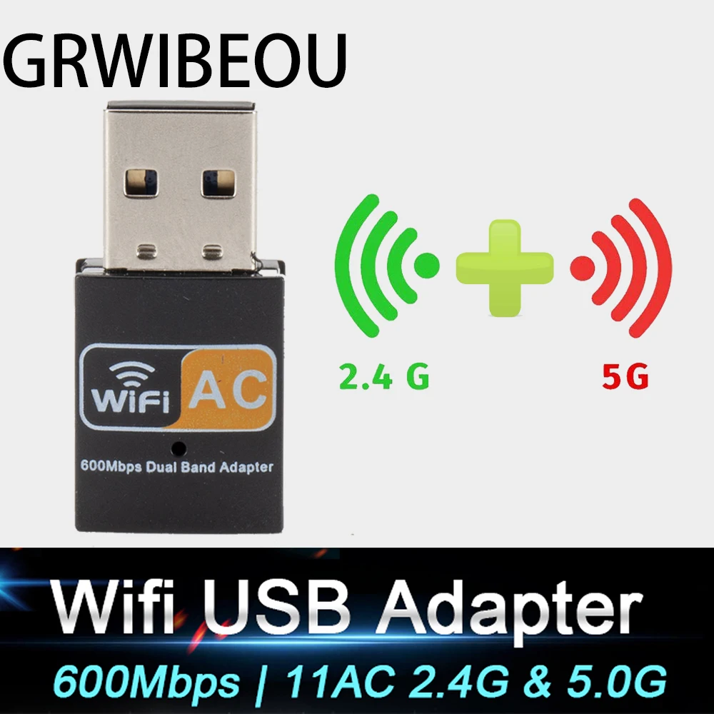 Wifi-Adapter Transmiter Dual-Band Wireless Windows 600mbps 5G Usb2.0 HZ for Mac Os