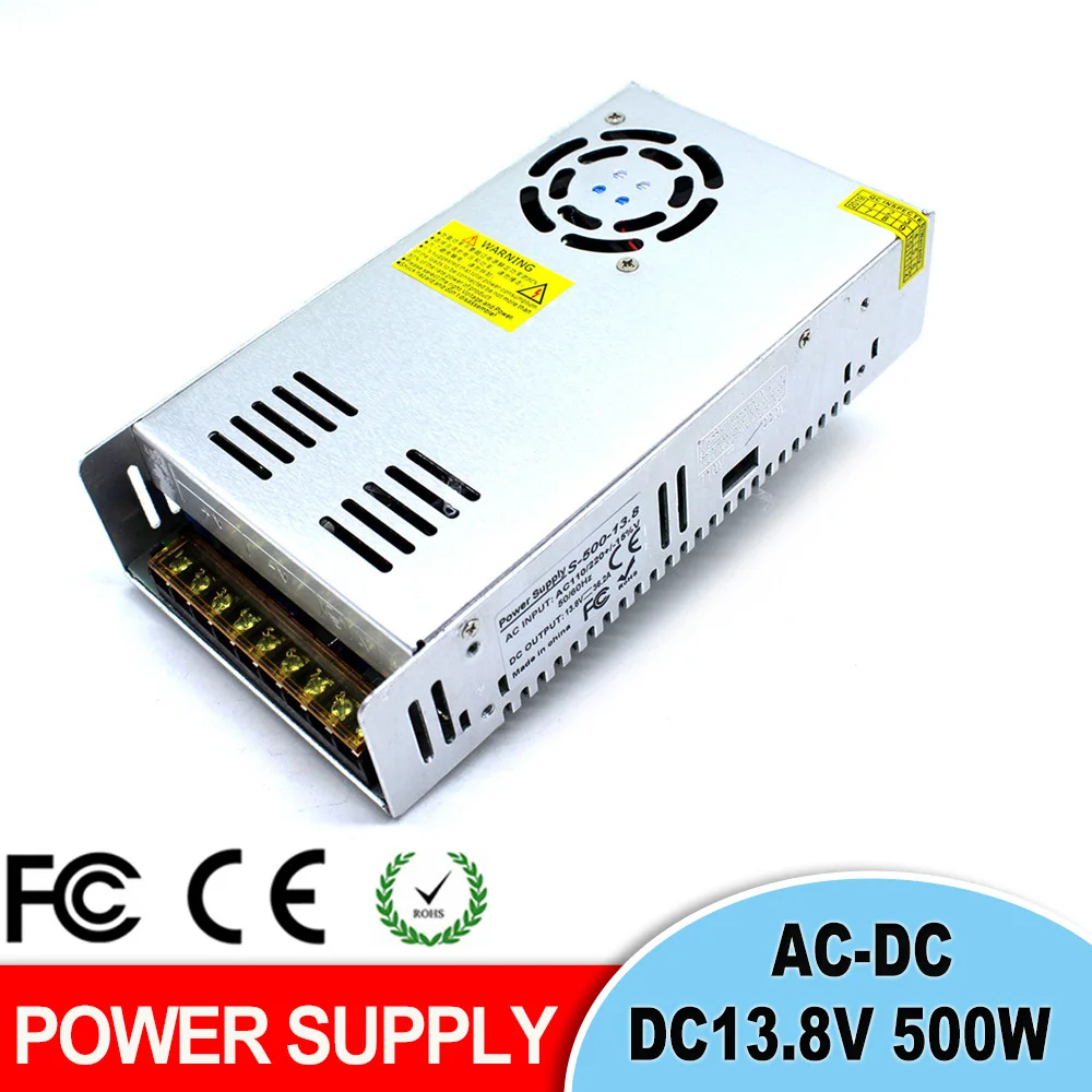 Стабильное качество одиночный выход DC13.8V 36.2A 500W импульсный источник питания AC 110