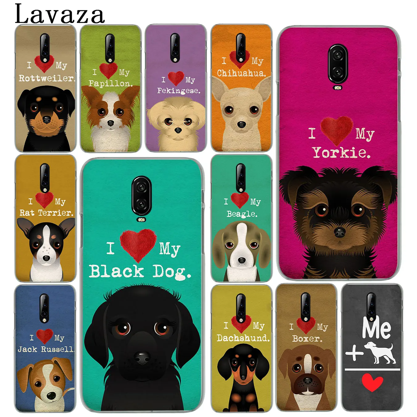 I Love My Dog Yorkie Papillon boxer Hard Plastic Cell Phone Case for Oneplus 7 7T Pro 6 6T 5 5T Cover One Plus 7Pro | Мобильные