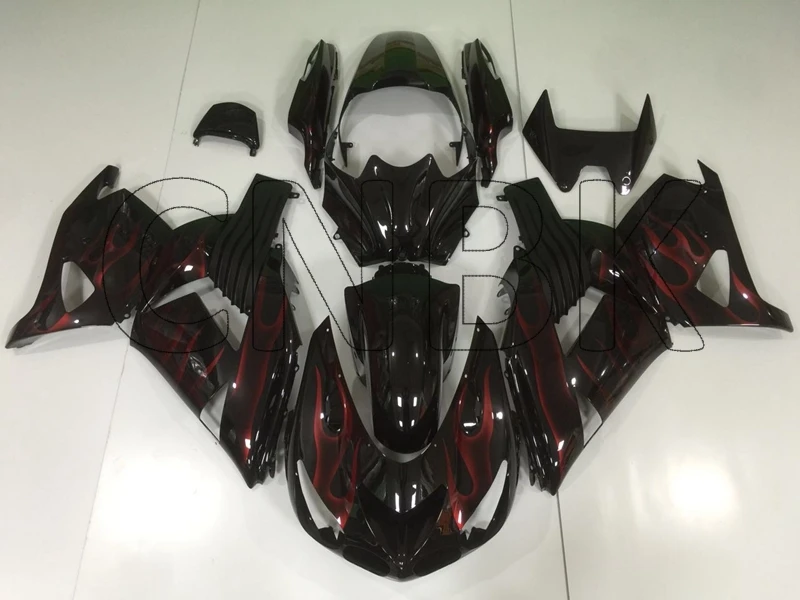 INJECTION mold Для Zx14 Zx-14r 10 11 обтекатели для Kawasaki Zx14r 2009 черная красная Рама мотоцикла обтекатель ZZ-R1400 2006-2011 Пластиковые обтекатели - Цвет: INJECTION mold