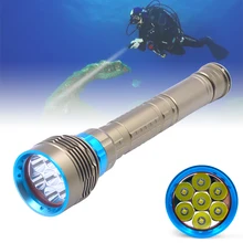 

SecurityIng LED Diving Flashlight XML-T6/L2 12000 Lumens Brightness Waterproof Underwater LED Lamp Torch Scuba Light