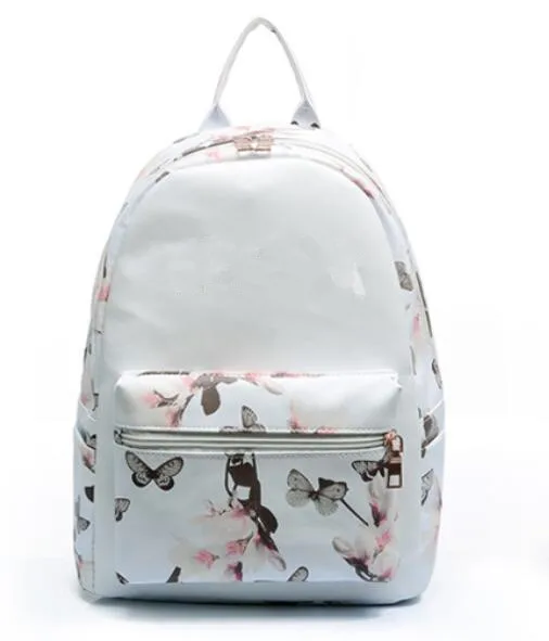 Новая Мода Kpop женский кожаный рюкзак маленький цветочный принт туристический в стиле преппи EXO школа для подростков легкая Bolsa Feminina сумка - Цвет: 4