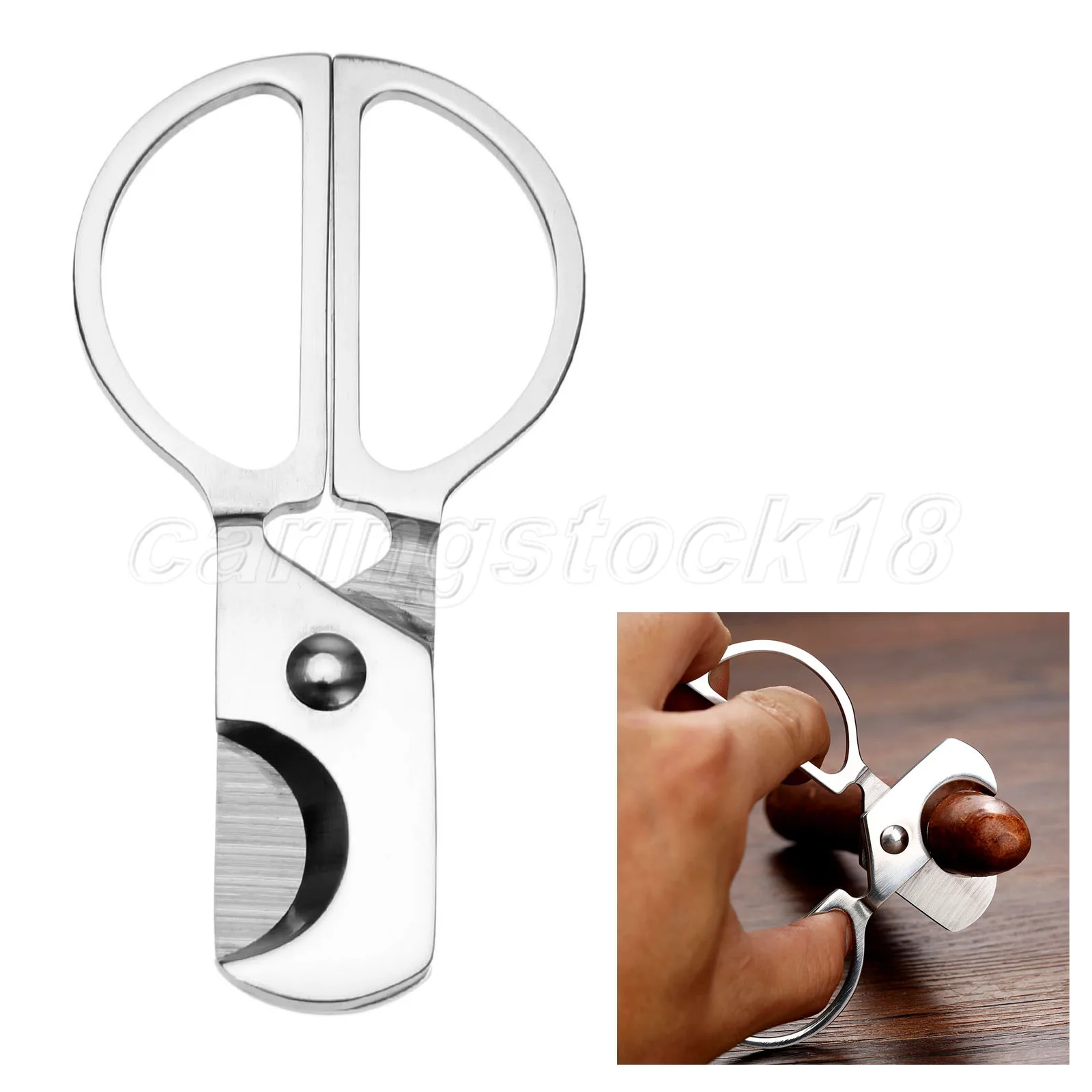 1Pc portátil de acero inoxidable cortador de cigarro de bolsillo de doble hoja cigarrillo de accesorios de fumar de alta calidad