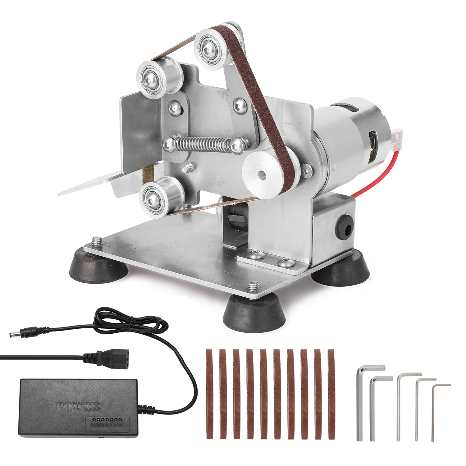 Multifunctional Grinder Mini Electric Belt Sander Polishing Grinding Wide 10mm