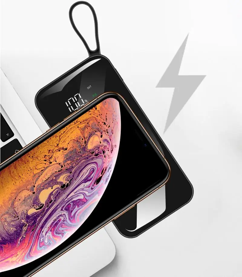 30000 мАч QI Беспроводное зарядное устройство power Bank для iPhone8 X Max samsung Внешний аккумулятор с двумя usb-портами зарядное устройство беспроводной внешний аккумулятор