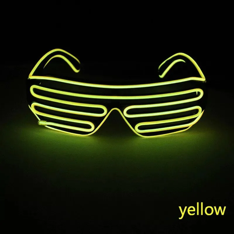 C6 Yellow Светящиеся вечерние очки, светодиодный светильник, солнцезащитные очки на Хэллоуин, флуоресцентные светящиеся очки, Рейв, костюм, декорации диджея Z536 - Цвет оправы: C6 Yellow