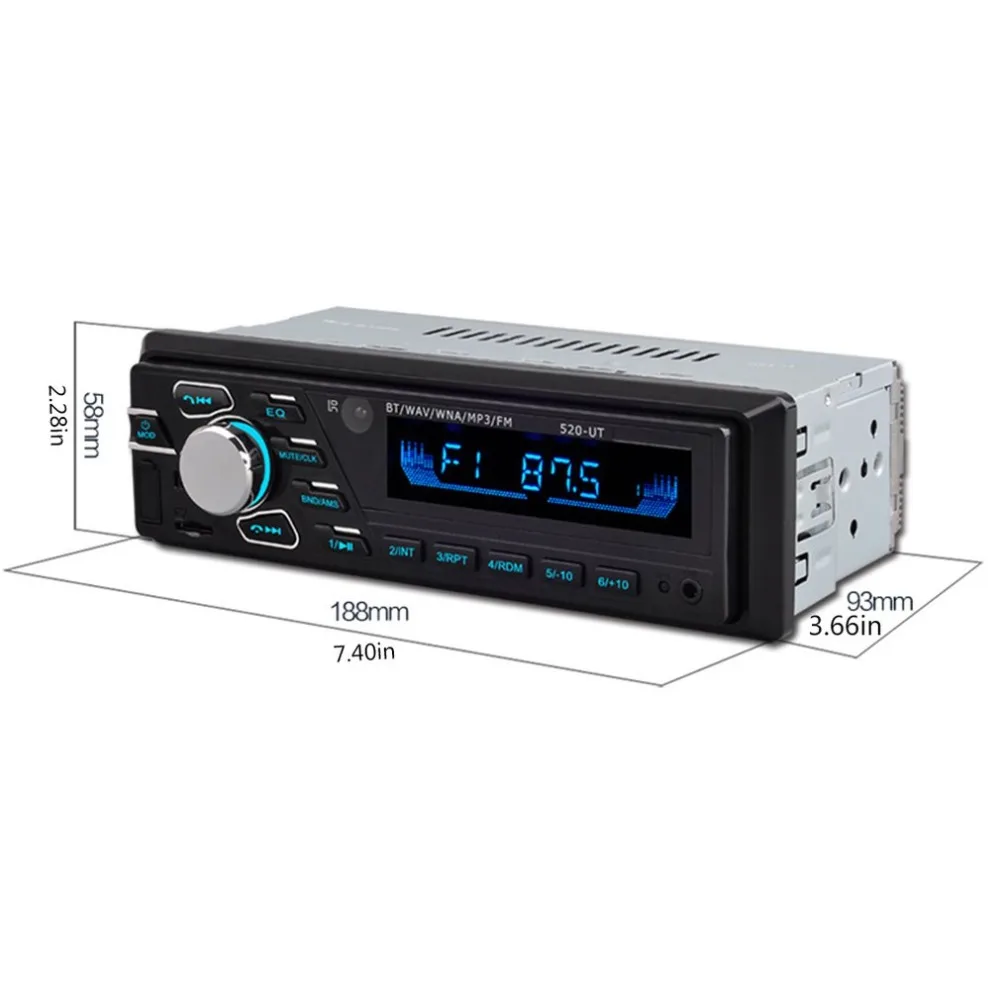 12 В одиночный слиток автомобильный беспроводной MP3-плеер автомобильный fm-радио автомобильный Mp3-520Ut квадратным управлением версия