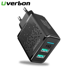 Быстрое зарядное устройство 5 в 2,4 А, двойное зарядное устройство USB, настенный адаптер для зарядки, штепсельная вилка европейского стандарта, адаптер питания для мобильного телефона iphone, samsung, Xiaomi