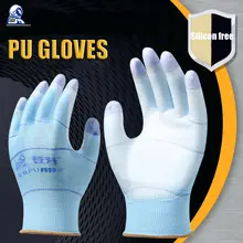 12x пар ПУ нитриловые безопасные рабочие перчатки с покрытием ладони перчатки рабочие защитные перчатки