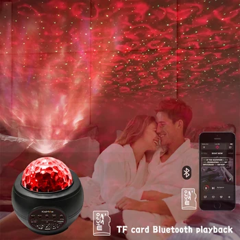 

LED Star Night Light Music Starry Water Wave LED Projector Light Bluetooth USB Remote Control Projector Light Christmas Decor