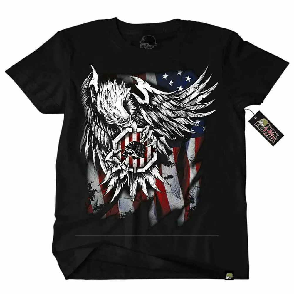 Metal Mulisha Men's Patriot US Short Sleeve T Shirt Black Clothing Skull Tees |