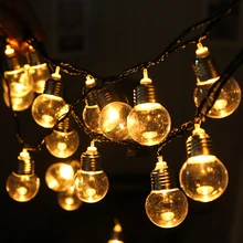 Сказочный светодиодный декоративный Свадебный светодиодный светильник в виде шара, водонепроницаемые гирлянды для рождественской елки, домашний декор, питание от батареи