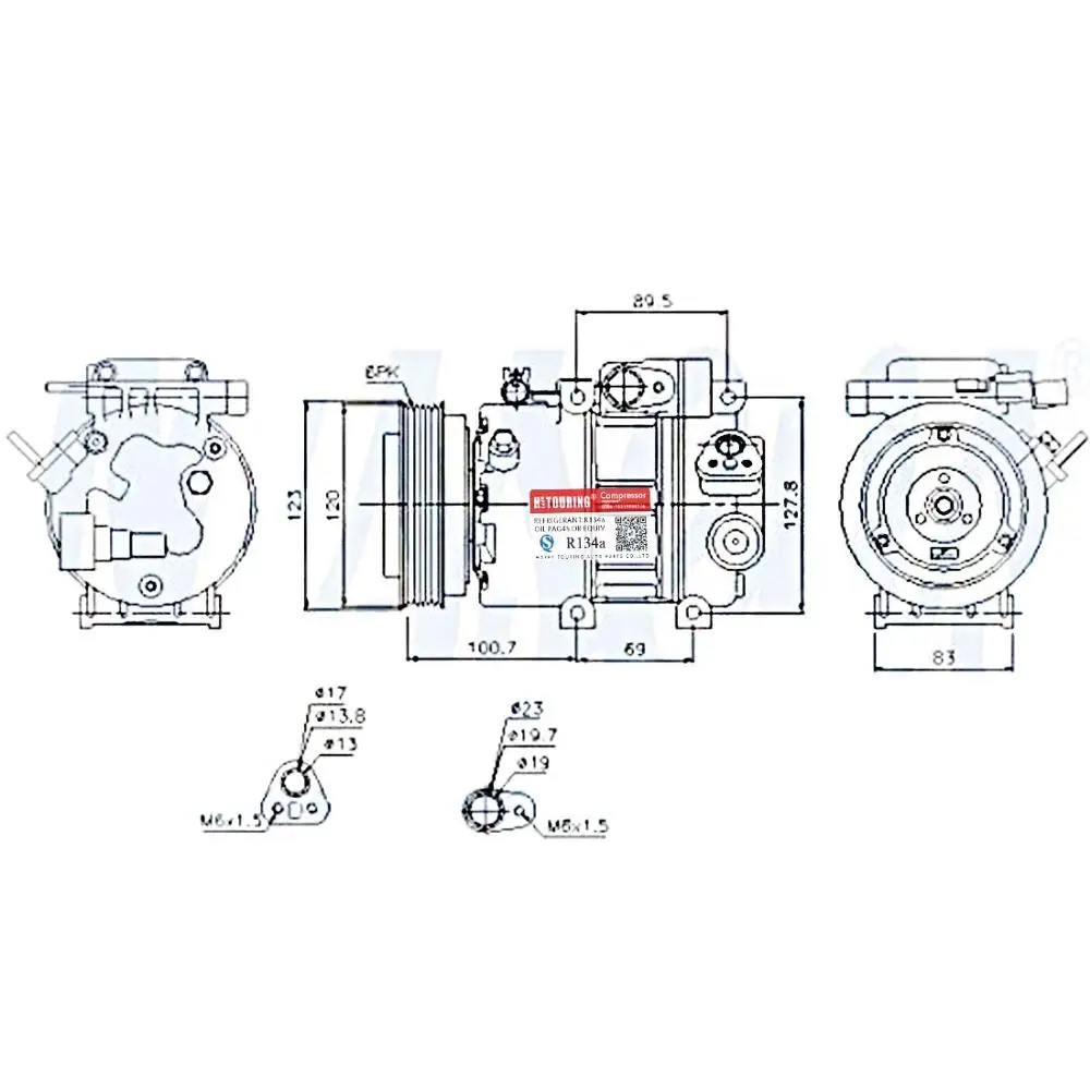 VS16 A/C переменного тока компрессора для HYUNDAI SANTA Fe II 2,2 CRDi 2006-977012B101 97701-2B101 97701 2B101
