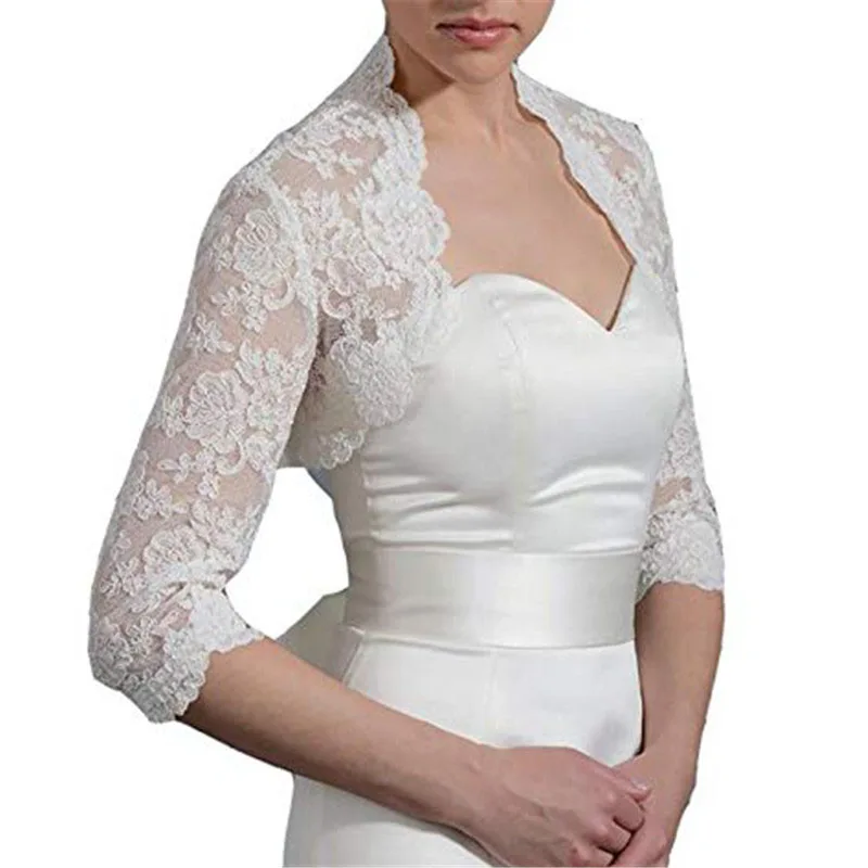 GOHYPDUG Свадебный vestido de festa женские кружевные обертывания Свадебные болеро куртка с длинным рукавом
